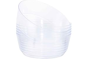 Hioasis 8 Pack Plastic Serving Bowls 128oz Clear Plastic Bowls Heavy Duty Disposable Serving Bowls for Party Snack & Salad & Candy & Bar Buffet