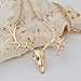 Jane Stone Fashion Vintage Deer Head Skull Statement Antler Bar Pendant Necklace for Women(Fn0780)