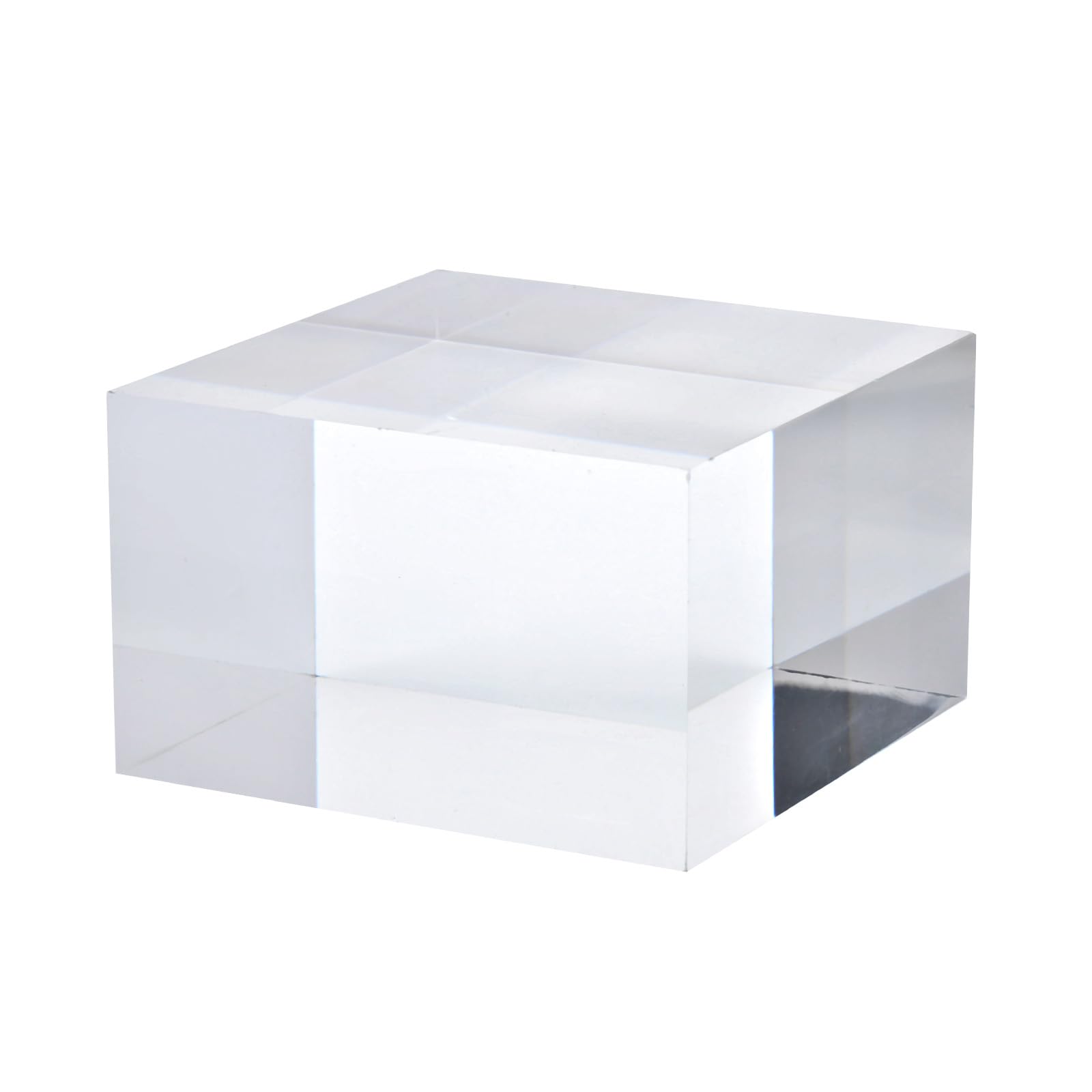 PATIKIL 3"x3"x2" Jewelry Display Riser, Polished Acrylic Cube Display Stand Block Collection Showcase Ring Holder Square, Clear