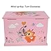 SONGMICS Ballerina Music Jewelry Box for Little Girls 3 Drawers Lovely Rabbit and Fox Pink UJMC004