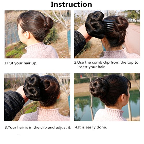 Mtmei Hair Women Curly Chignon Clip In Elastic Fake Hair Bun