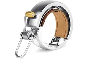 Knog Oi Bike Bell - Original & Luxe Styles, Built in Cable-Clip, Adult/Youth Bicycle Bell (Black, Copper, Brass, Aluminum)