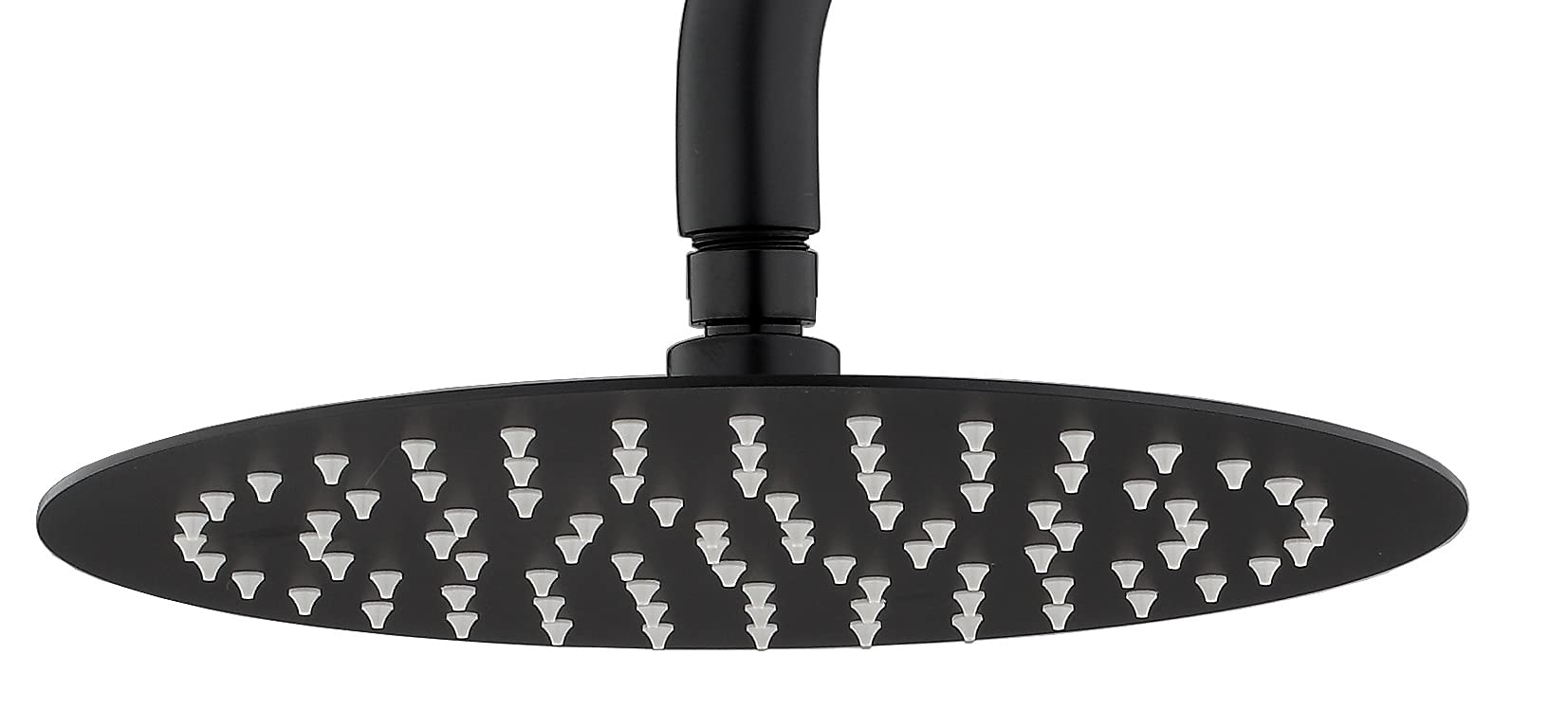 Delvac 123982MC014 Shower Head Round (Without Wall Arm Anti-Limescale Nubs 1 Water Jet Setting Diameter 250 mm Matte Black