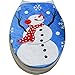 MrXLWhome Snowman Toilet Seat Cover Rug Set of 3, Bathroom Blue Christmas Holiday Decorations
