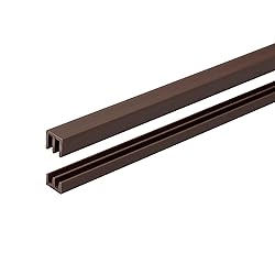 4 Ft. Long Brown Plastic Sliding Door Track Set for