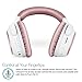 Naztech i9 Bluetooth Wireless Active Noise Cancelling Headphones with Memory Foam Earpads & High-definition Sound for Home / Office / TV + Travel Case & Airplane Adapter [Rose Gold] -13797