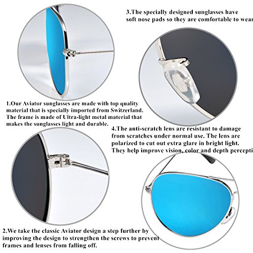 Yveser Polarisierte Sonnenbrille Pilotenbrille für Herren & Frauen Yv3025 – Bild 5