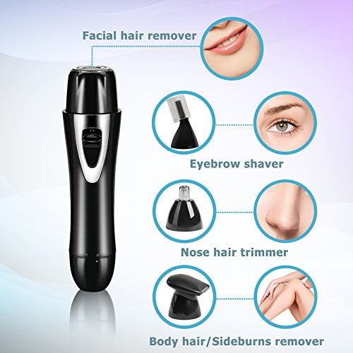 Hair Remover/Painless Facial Hair Removal/Nose&Eyebrow Bikini Trimmer/Electric Shaver with Rechargeable USB Cable&4 Functional Razors for Women&Men,Portable Lipstick Design