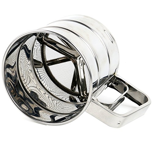 TRIXES Stainless Steel Sifter Handheld Trigger Action Flour Sieve