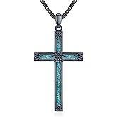 Black Cross Necklace for Men 925 Sterling Silver Cross Pendant Necklace Cross Jewelry Gifts for Men Women