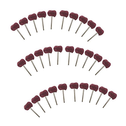 NIUPIKA 30 Pcs 3mm Abrasive Buffs Polishing Buffing Wheel for Dremel Rotary Tool Grinding Accessories
