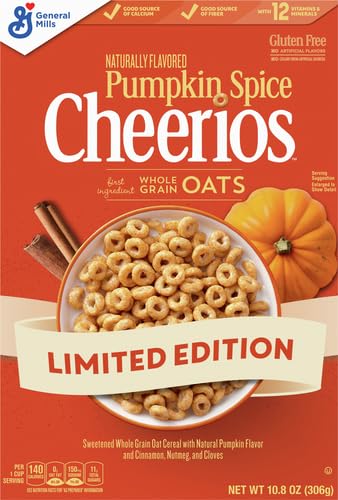 PUMPKIN SPICE CHEERIOS, GLUTEN FREE BREAKFAST CEREAL, 10.8 OZ