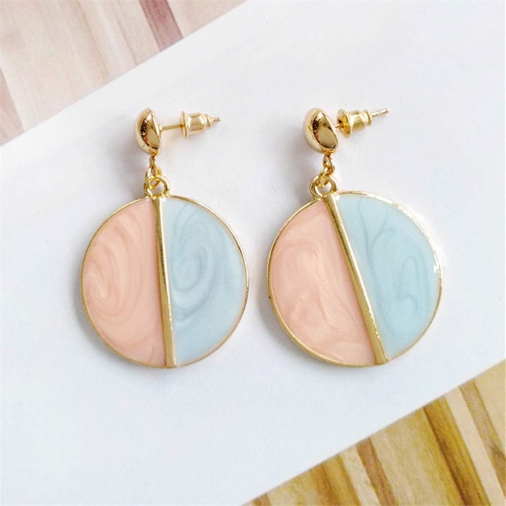 Thumby Wild Earrings/Studs Earring/Dangle Earrings/ear Buckles ear Earrings Pink and Light Blue Dazzle Colour Vogue round Pendants Vogue Creative Geometric Eardrop Atmosphe