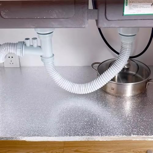 Forro para Armários Gavetas Antiderrapante Impermeável Anti Gordura e à Prova de Água 5 Metros x 30cm Alumínio Prata