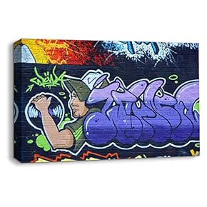 Canvas Wall Art for Living Room,Bedroom Home Artwork Paintings Creative Graffiti Ready to Hang - 12x18 inches