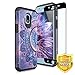 TJS Galaxy J7 2018/J7 Refine/J7 Star/J7 Eon/J7 TOP/J7 Aero/J7 Crown/J7 Aura/J7 V 2nd Gen Case [Full Coverage Tempered Glass Screen Protector] Dual Layer Hybrid Shockproof Phone Case Armor (Mandala)
