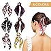 6Pcs Hair Scrunchies Silk Elastic Hair Bands Hair Scarf Ponytail Holder Scrunchy Ties Vintage Accessories for Women Girls