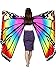 Halloween Fabric Butterfly Shawl Fairy Ladies Cloak with Headband or Mask (Color A, Adult A)