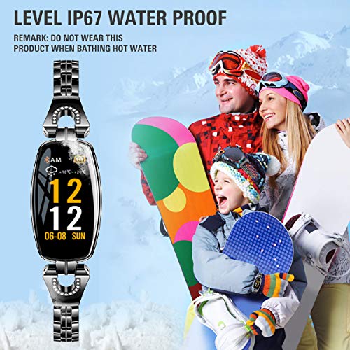 Fitness Tracker Watch Waterproof for Women with Blood Pressure Monitor, TOP-MAX Heart Rate Monitor Activity Tracker Watch,Smart Wristband Watch with Calorie Counter,Pedometer, Sleep Monitor,Black - Thumbnail 5