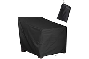 ALSTER Outdoor Chair Covers, Patio Chair Cover(35" L x 40" W x 33" H), Durable and Waterproof Black Lawn Chair Covers for Lounge Deep Seat, Rain Snow Dust Wind-Proof