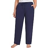 Weintee Women's Plus Size Cotton Knit Pants with Pockets