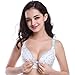TANZKY® Women's Comfort Nursing Underwear Front Button Wirefree Bra (M, Blue Apple Pattern)