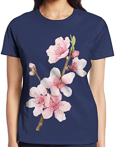 JiedaohO Ms. Special Flower Ink Pattern Simple Short-Sleeved T-Shirt