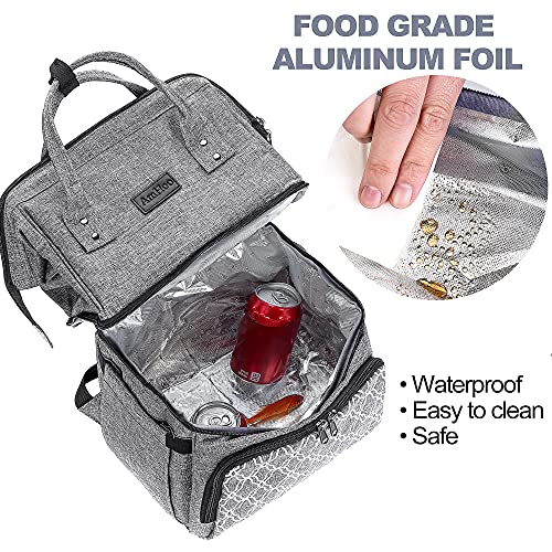 AmHoo Insulated Lunch Box Cooler Backpack Waterproof Leakproof Lunch Bag Tote For Men Women