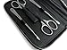 8pcs Manicure Nail Care Set German FINOX Surgical Stainless Steel: Cuticle Nippers, Scissors, Cuticle Pusher, Nails Cleaner, Tweezers and Glass File Grooming Kit in Leather by GERmanikure Solingen