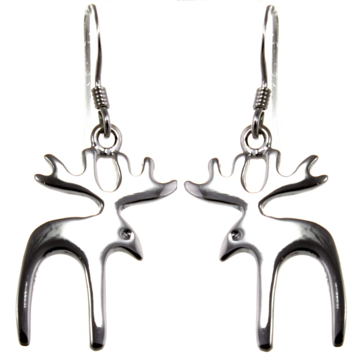 Alexander Castle Deer or Moose with Antlers Drop Earrings 925 Sterling Silver Earrings for Women with Jewellery Gift Box - Gift for Women