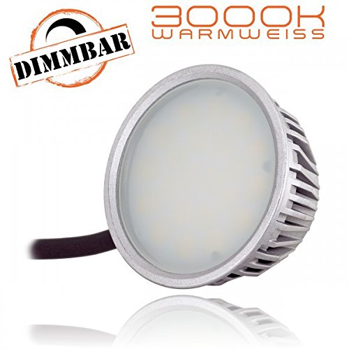 [- IP65 LED Einbaustrahler Set EXTRA FLACH (40mm) in Chrom mit LED Markenleuchtmittel von LEDANDO -