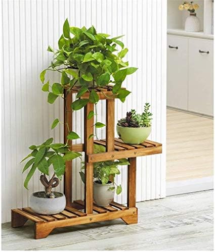 Youlan フラワースタンド 花台 実物 花は植物のマルチレイヤ木製リビング ルームバスルームバルコニー工場フロアスタンド盆栽展示棚ストレージラックの55x25x66cmスタンド