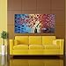 Wieco Art Dazzling Beauty Modern Large Stretched and Framed 100% Hand Painted Red Flowers Artwork Abstract Floral Oil Paintings on Canvas Wall Art for Living Room Bedroom Home Decorations 24x48