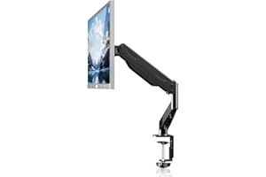 Gas Spring Monitor Arm 32 Inch,Adjustable Single Monitor Desk Mount with Swivel/Tilt/Rotation,Computer Monitors Stand Holder 