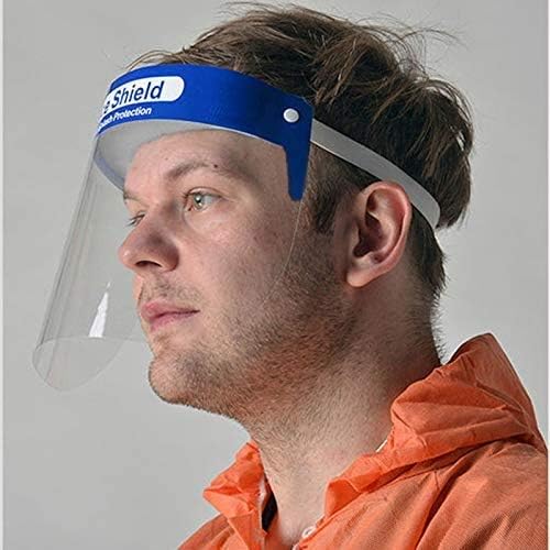 SheCotton Reusable Safety Face Shield, 5Pcs Transparent Protective Anti-Pollution Clear Shield,Anti-Saliva Windproof Dustproof Full Face Cover Mask Hat (5)