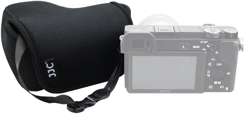 JJC Mirrorless Camera Case Ultra-Light Pouch Bag for Sony A6400 A6500 A6300 A6000 A5100 A5000 with Lens, Black - Image 3