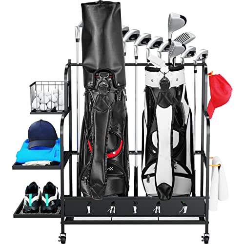 VOPEAK Golf Bag Storage Rack for Garage, Golf Bag Organizer Fit for 2