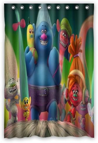 Animation Trolls Colorful Pattern Custom Waterproof Polyester Fabric Bathroom Shower Curtain 48" x 72"- Bathroom Decor