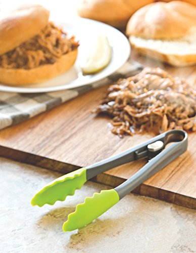 Fox Run 6026 Mini Tongs, Silicone, 7-Inch, Green