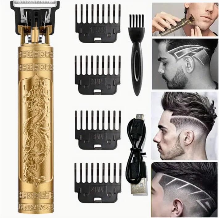 AAVEDA Men's Hair Clippers, USB Cordless Rechargeable Grooming Kit, Professional Hair Trimmer, Zero Gapped T-Blade Trimmer, Edgers, Electric Beard Trimmer