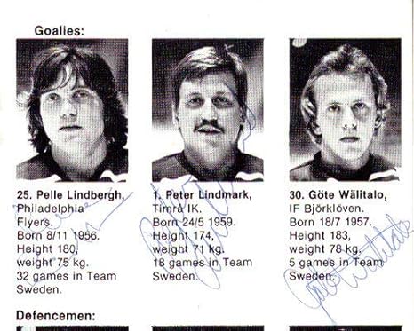Authentic Autographed 1981 Team Sweden 4x6 Program With 23 Total Signatures Including Pelle Lindbergh Psa Dna Authentication Nhl Hockey Memorabilia At Amazon S Sports Collectibles Store
