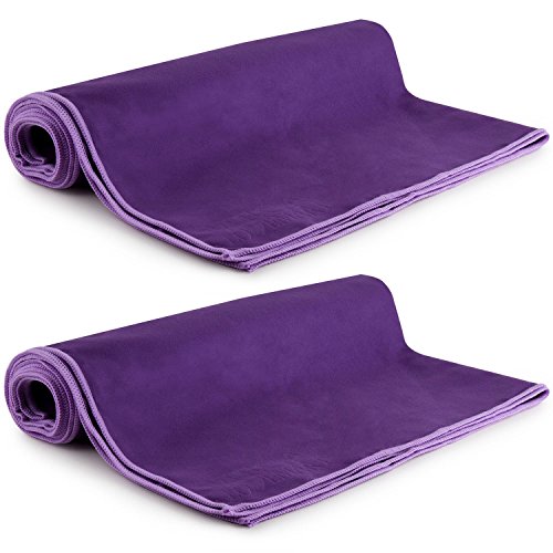 MEGALOVEMART 28″ x 56″ Suede Microfiber Gym Sport Towel, 2 Pack