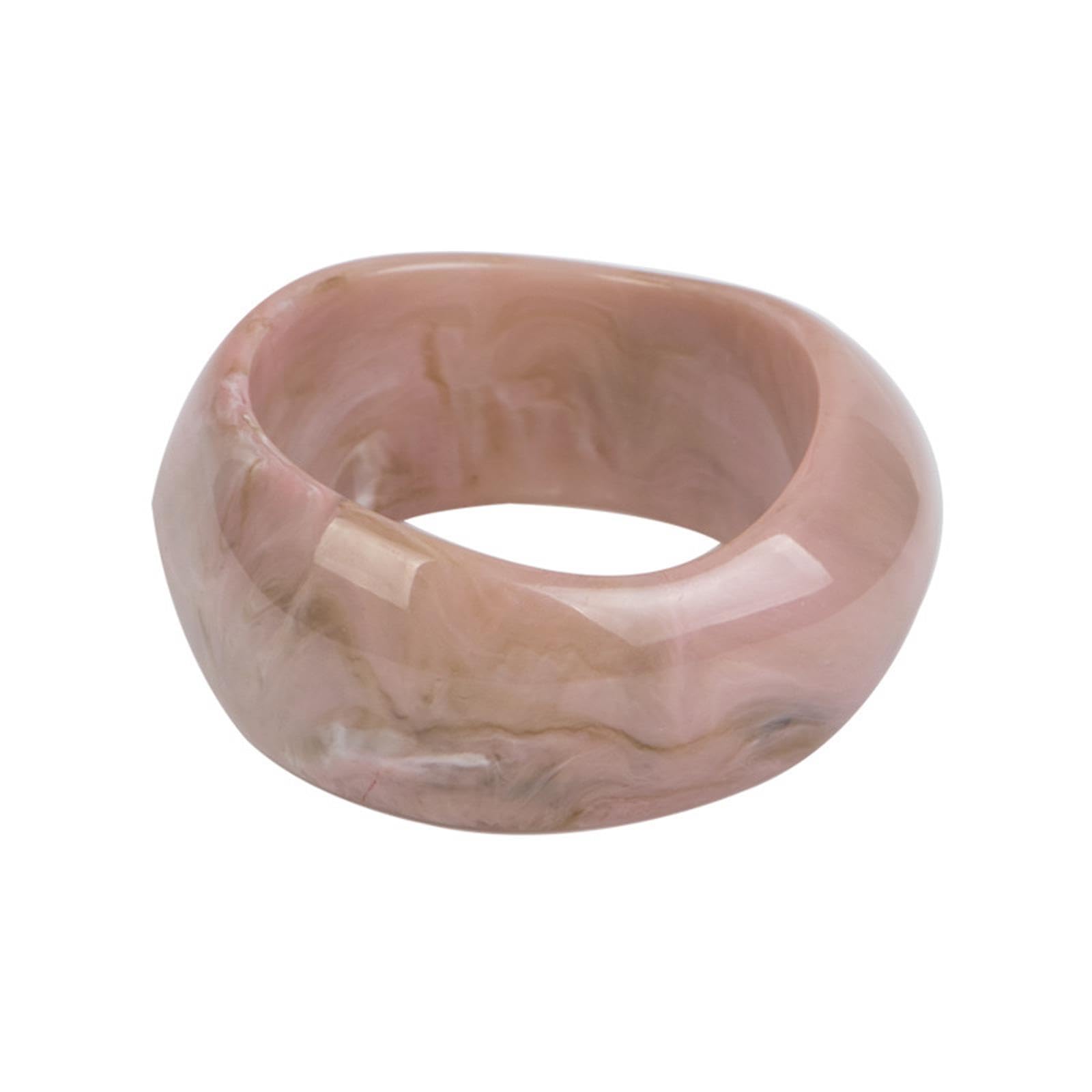 Photo 1 of Kicomvi Acrylic Chunky Bangle Bracelets for Women Resin Geometric Cuff Wide Wristband Bracelet Thick Acetate Jewelry-pink