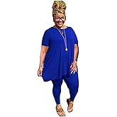 YeGine Women Plus Size 2 Piece Outfits Short Sleeve Top and Legging Pant Set Lounge Sets Tracksuit