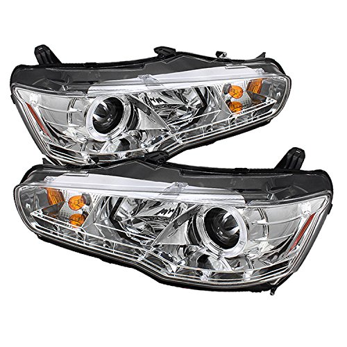 Spyder Auto PRO-YD-ML08-HID-DRL-C Mitsubishi Lancer/EVO-10 Chrome HID Type DRL LED Projector Headlight