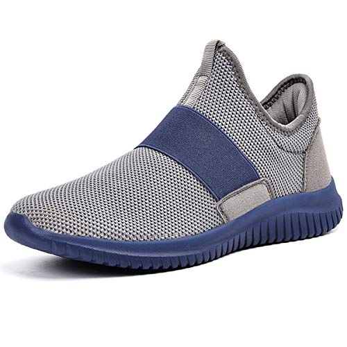 Feetmat Running Shoes Men Laceless Slip On Tennis Workout Shoes Knitted