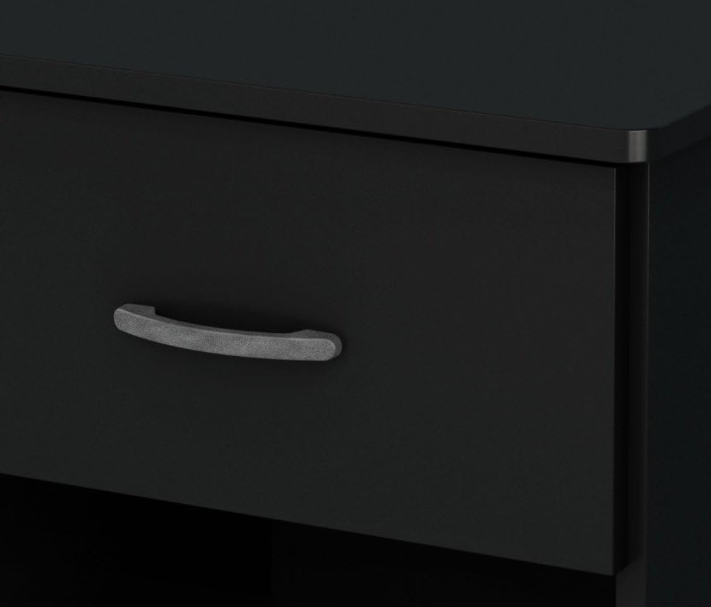 South Shore Libra 1-Drawer Nightstand-Pure Black: Furniture & Decor