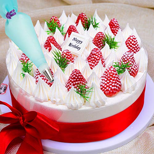 Qozary Reusable Decorating Bags, 9 Pack Silicone Piping Icing Bags, 27 Pieces Cake Decorating Tools with 9 Pastry Bags, 9 Standard Couplers and 9 Ties, Baking Supplies Kit for Cake, Cupcake, Cookies