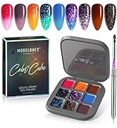 Modelones 2022 Upgraded Crème Gel Nail Polish Set Manicure Palette, 9 Colors Solid Gel Polish Pud...