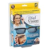 As Seen On TV Dial Vision Adjustable Lens Eyeglasses -6D +3D Free Eye Chart and Soft Eyeglass Pouch.Turn the Dials to Adjust. for Men and Women